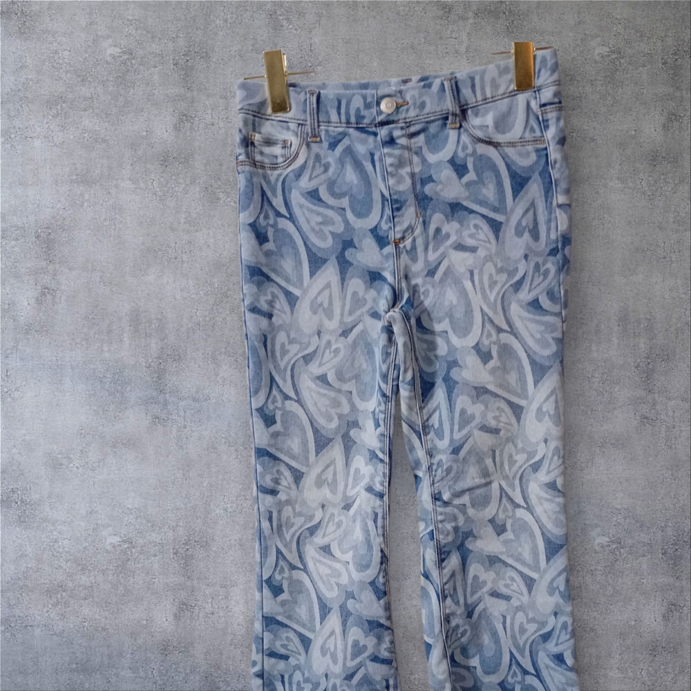 Wonder Nation Blue Heart Pattern Kids Jeans
